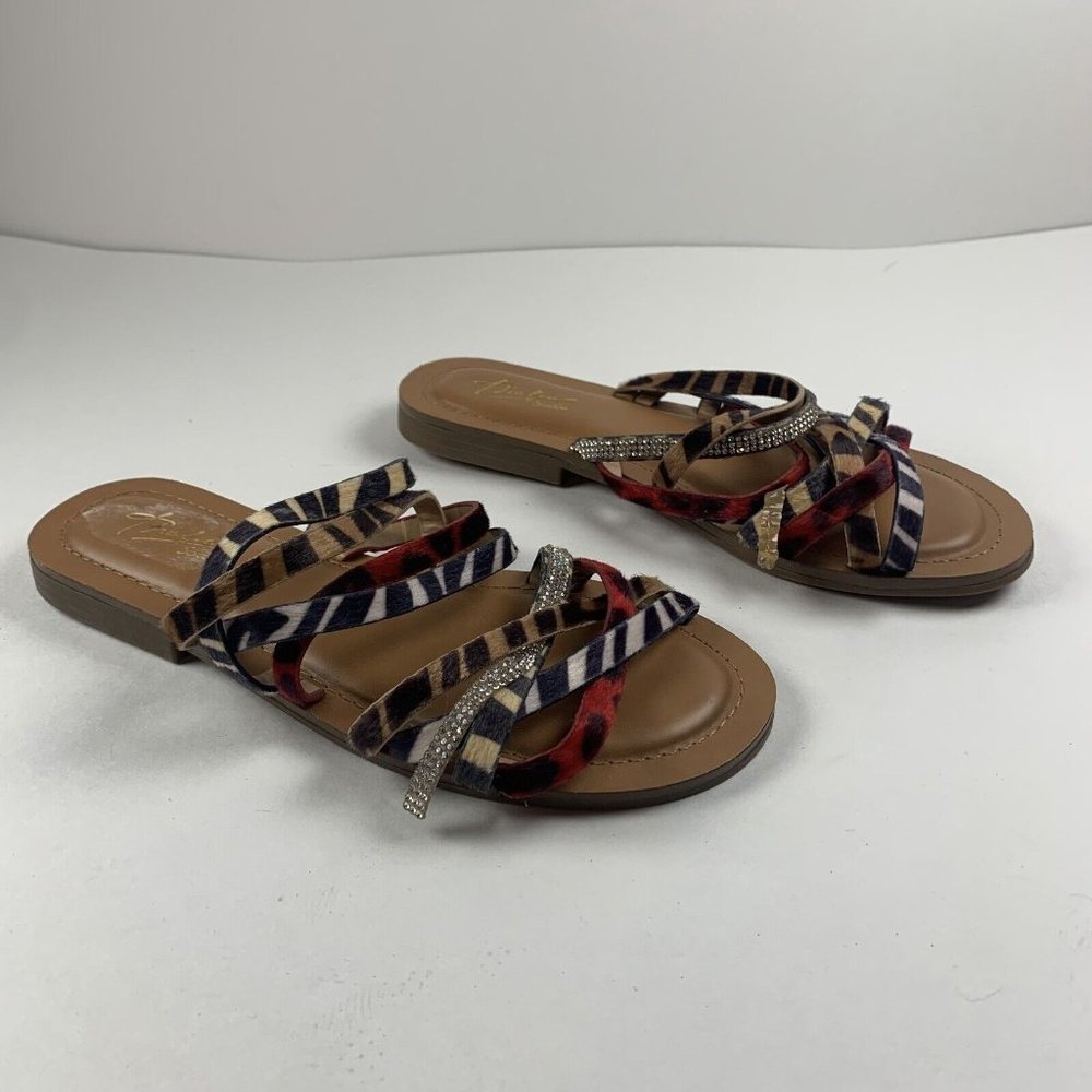 Thalia Sodi Marlina 10006719600 Sandal Women's 6.5M Multicolor Flat Slip On 8065